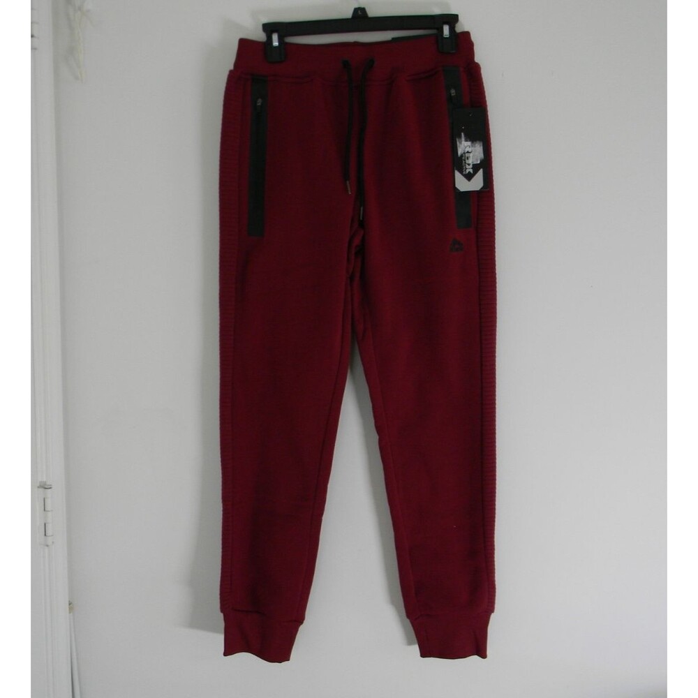 RBX Active Burgundy Men's Fleece Pants Size Small Pockets Pull-on NWT